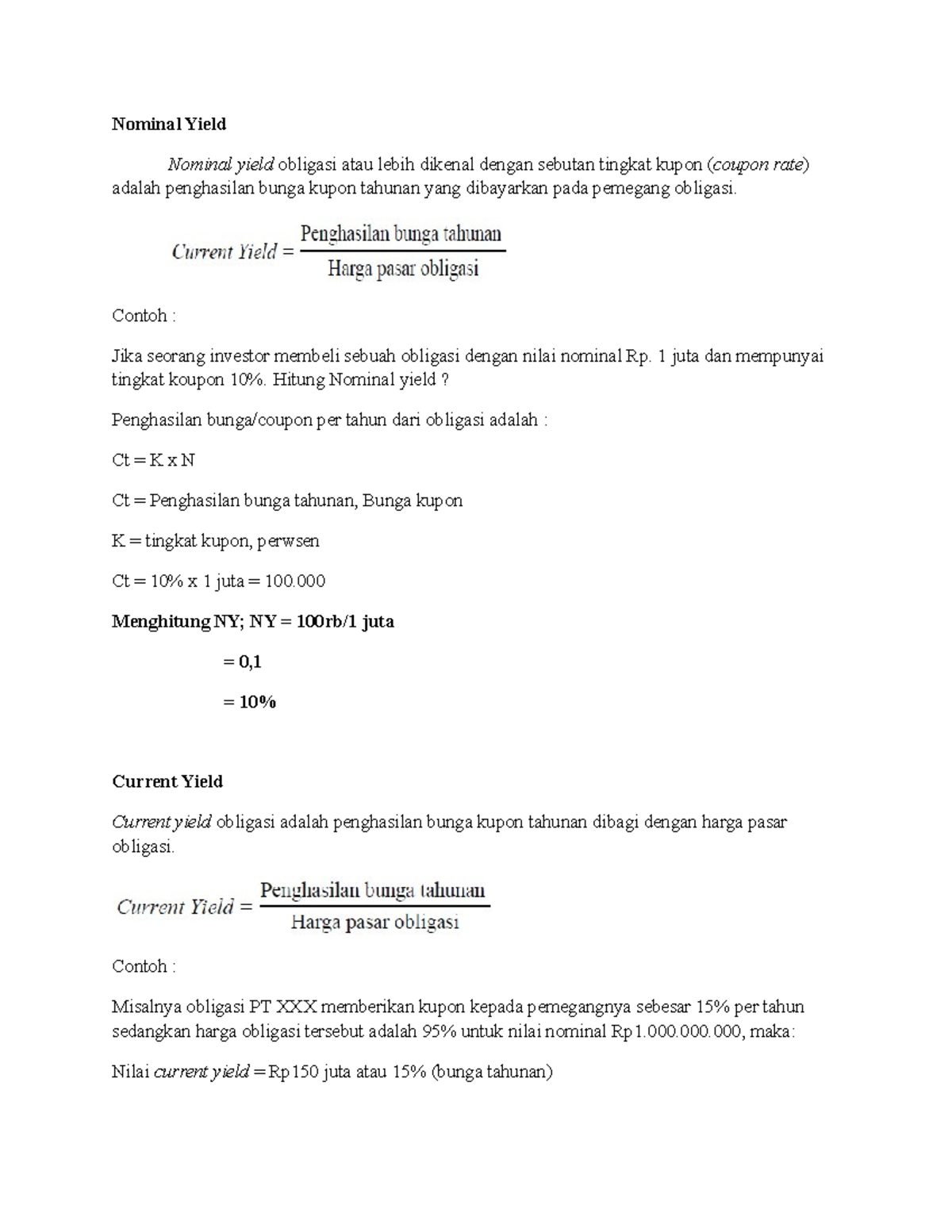Bab 6 4 Nominal Yield Dan Current Yield - Nominal Yield Nominal Yield ...