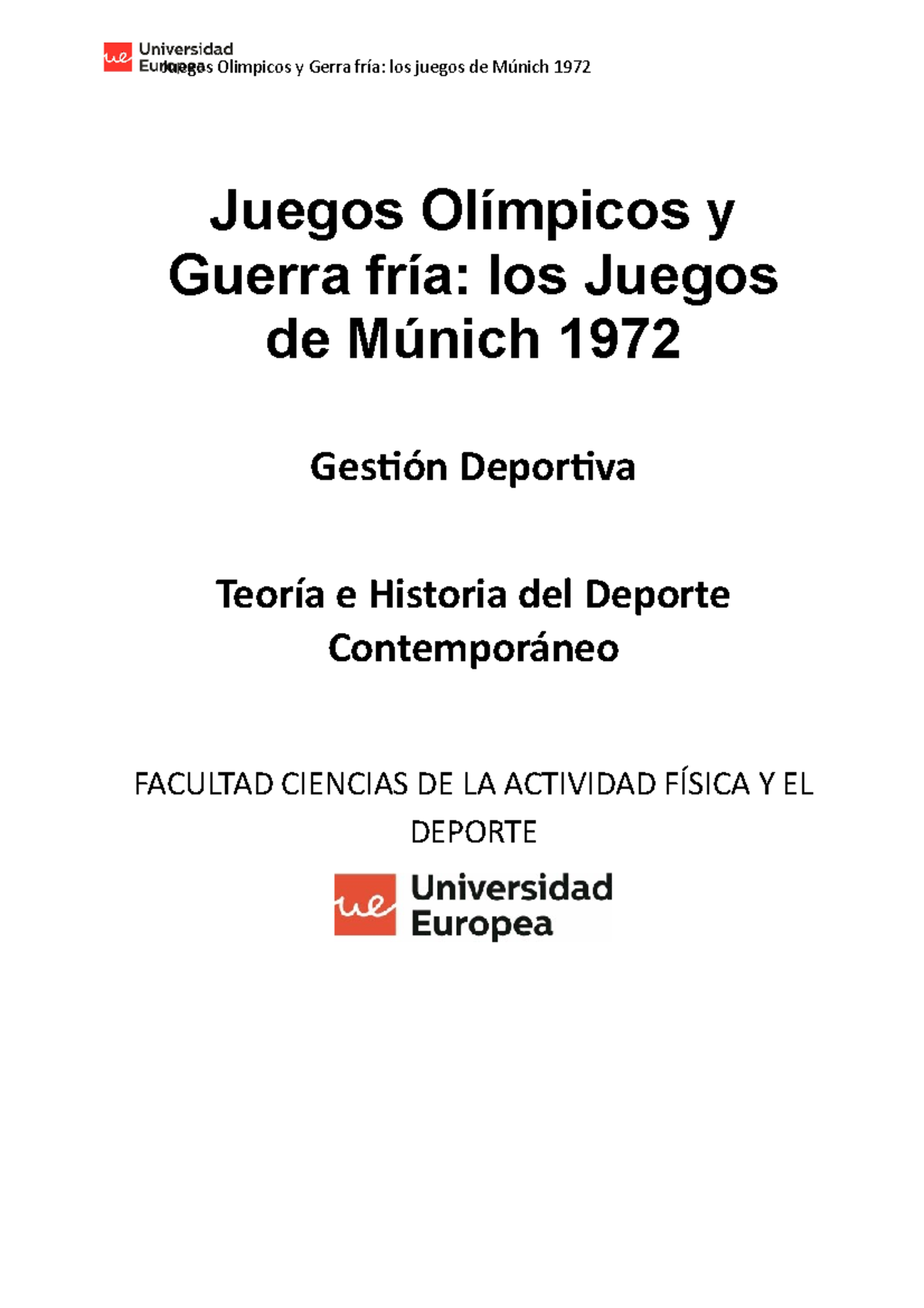 Actividad juegos olimpicos de Múnich 1972. stu Dirección Financiera