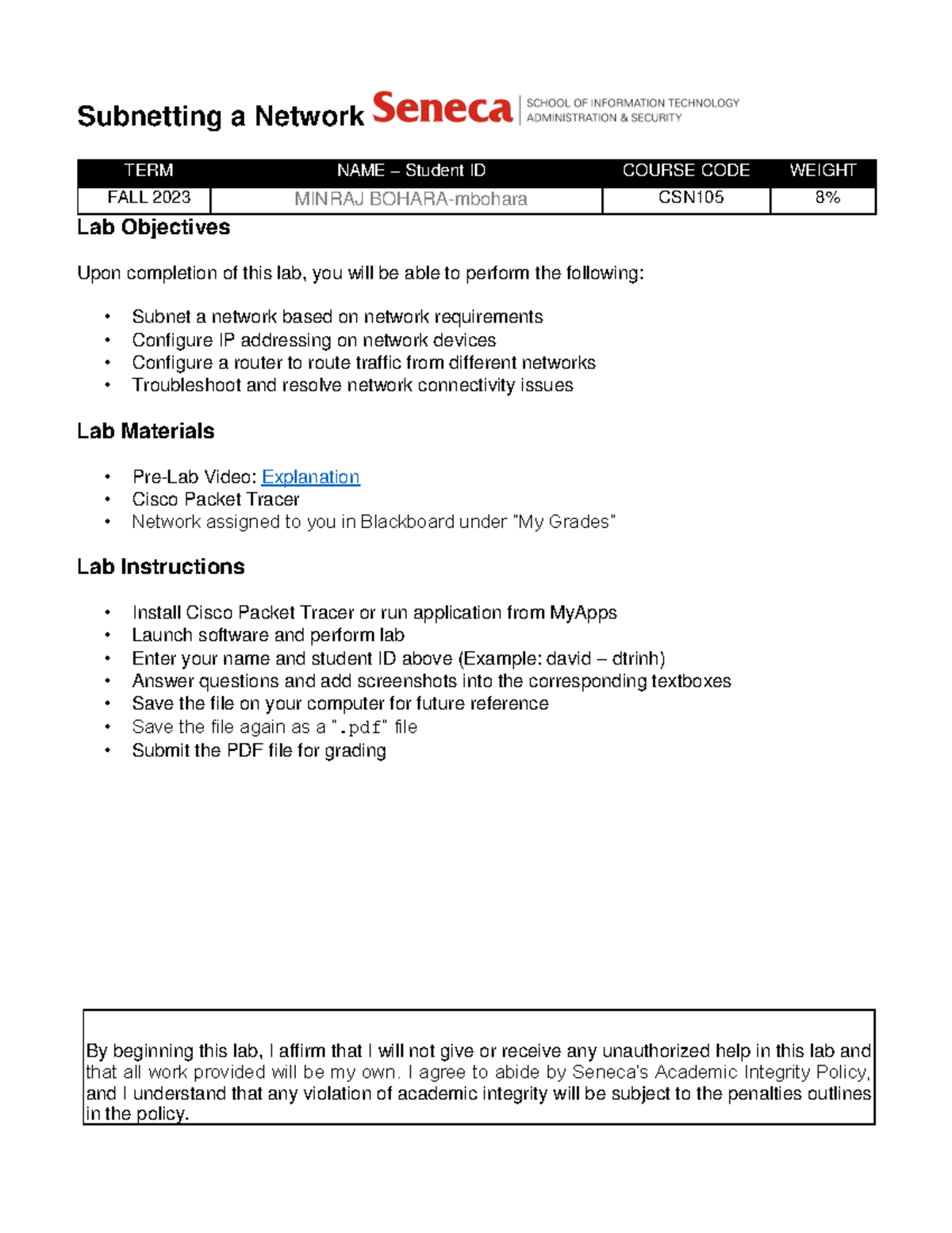 CSN105 Network final a Network TERM NAME