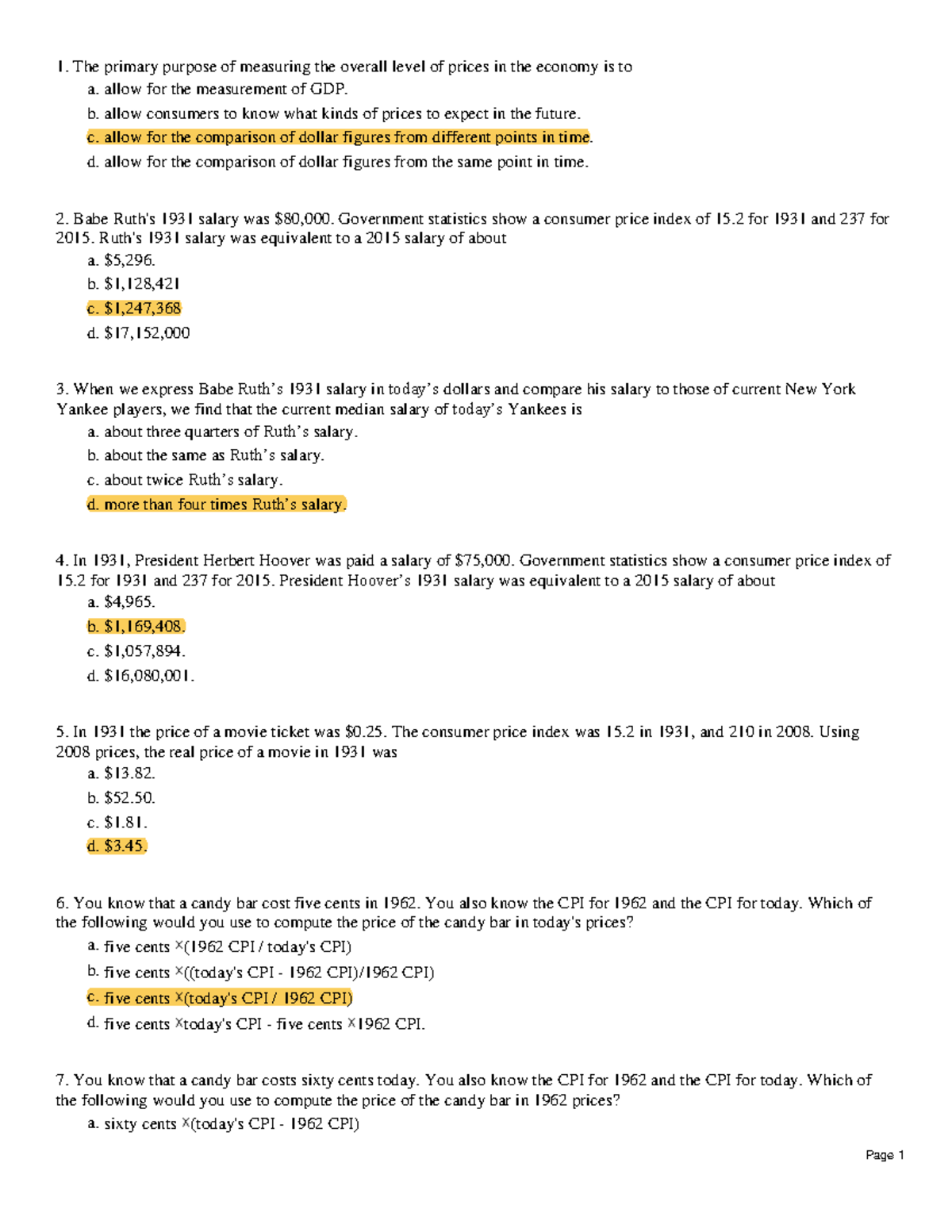 Sec 24.2 MC Correcting Economic Variables for the Effects of Inflation ...