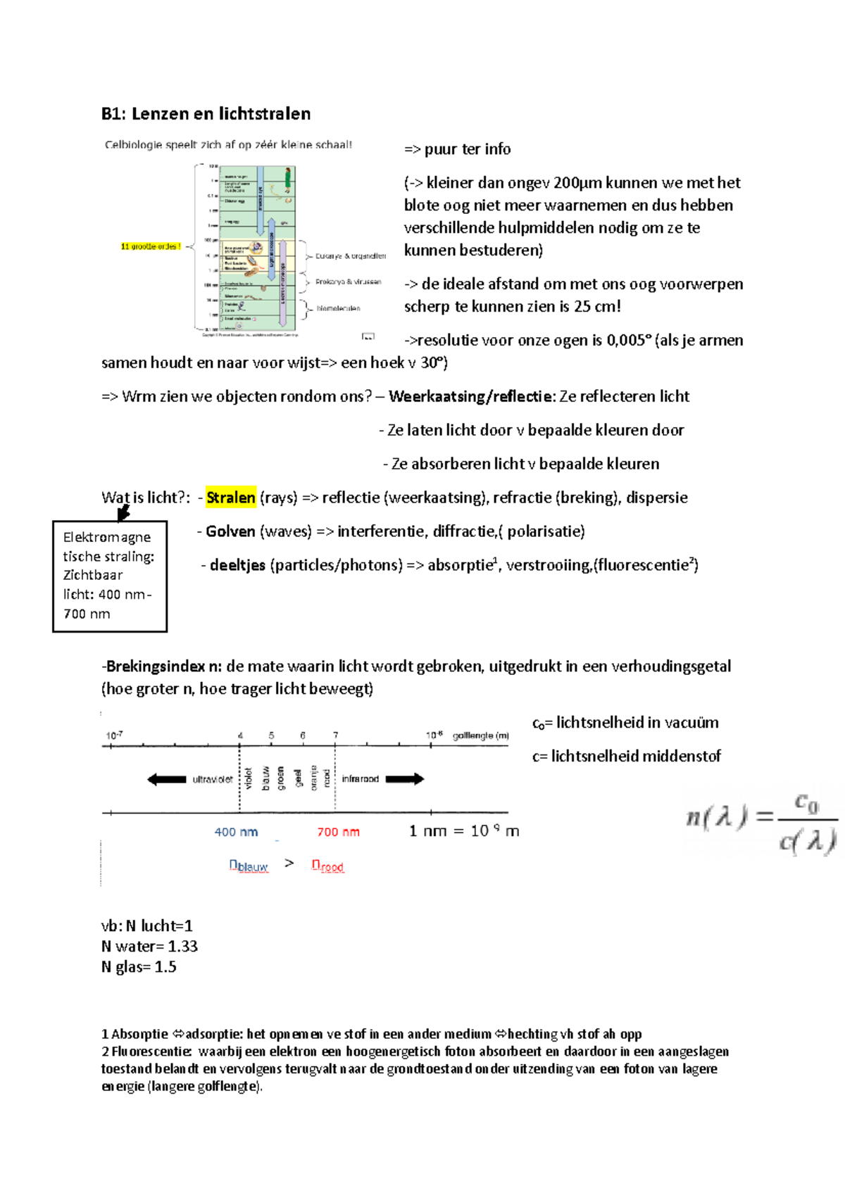 Samenvatting B1 - B1: Lenzen En Lichtstralen => Puur Ter Info ...