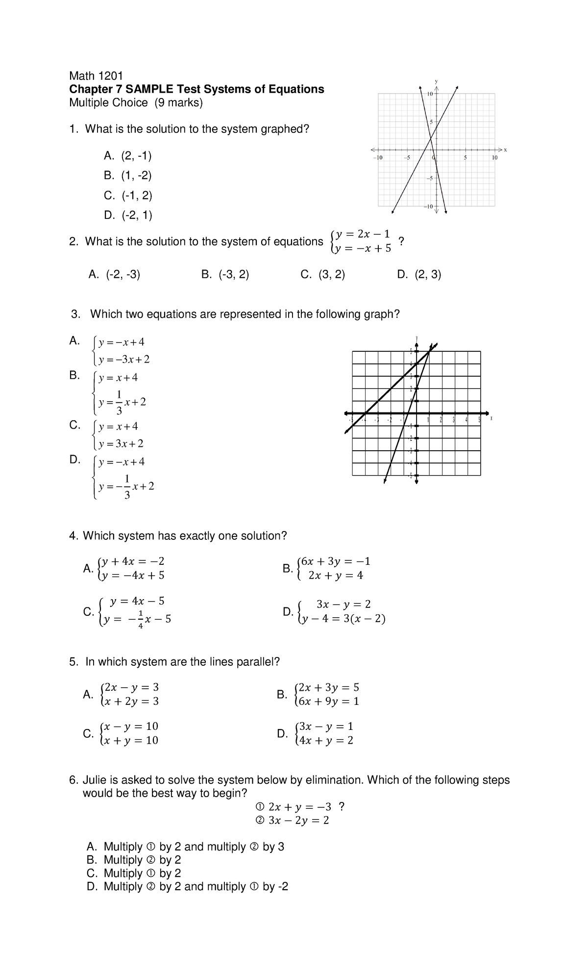 system of equations homework 7