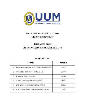 Answer Assignment 15% - BKAN 1013 BASIC ACCOUNTING A212 2021 ...