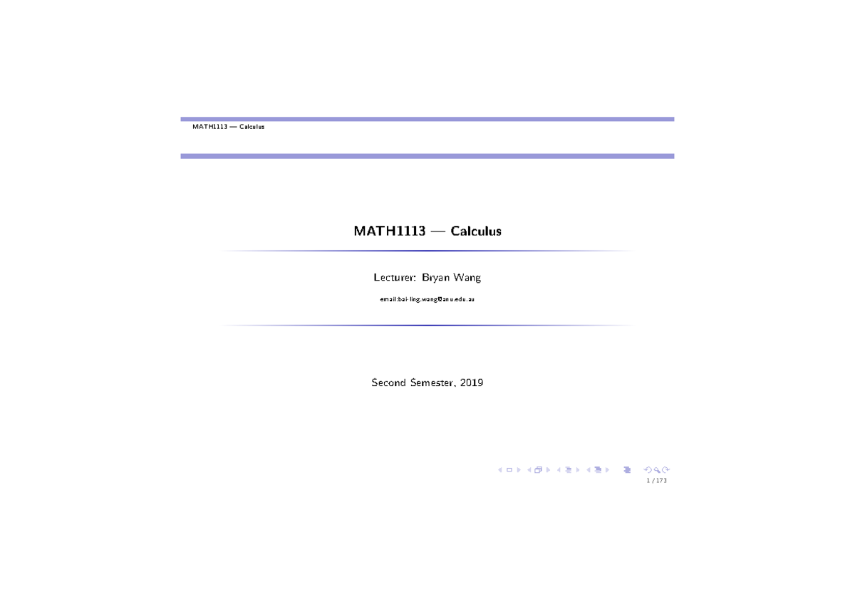 2 - Lecture slides (annotated) for MATH1113 - MATH1113 — Calculus ...