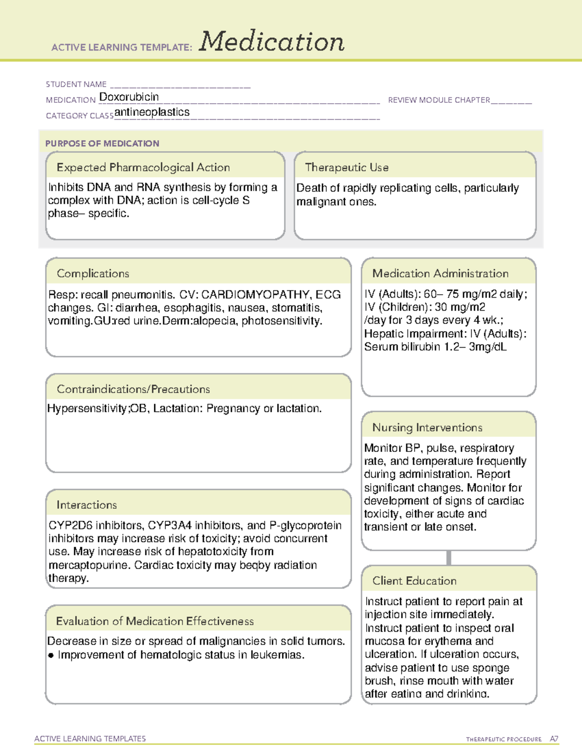 Doxorubicin - Medication - ACTIVE LEARNING TEMPLATES THERAPEUTIC ...