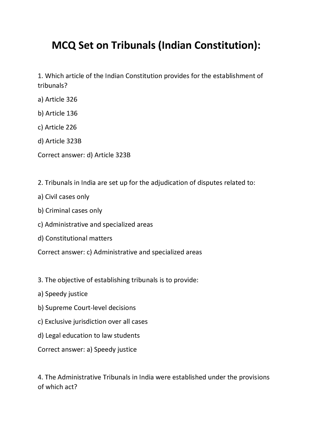 mcq-set-on-tribunals-indian-constitution-is-this-statement-true-or