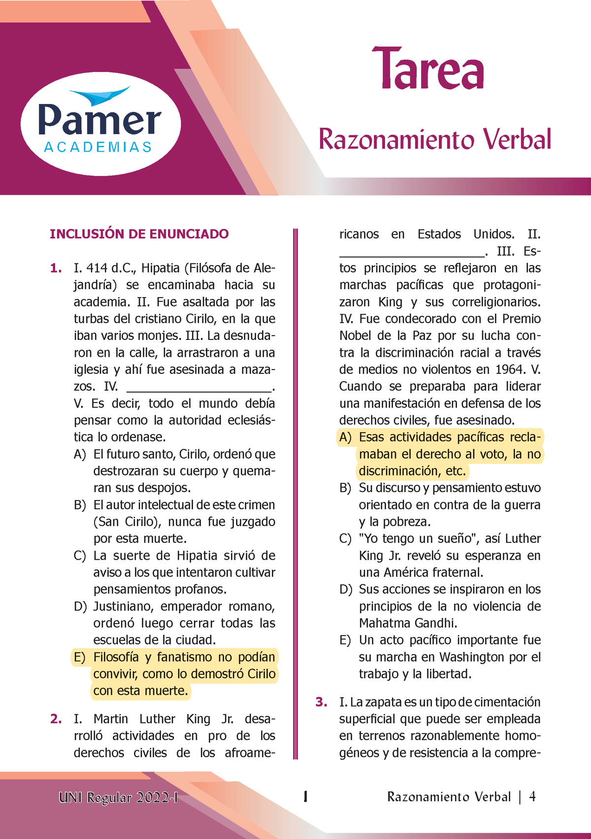 AV SEM 4 (1) Tarea - NGFJYUTKYU - Razonamiento Verbal Tarea INCLUSIÓN ...