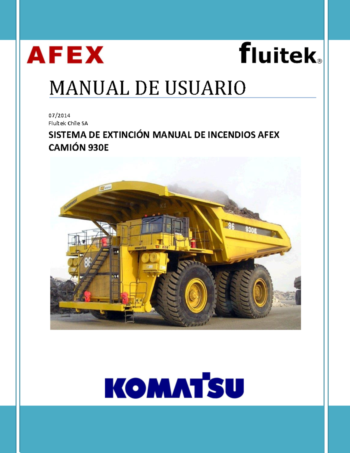 Sistema AFEX - 07/ Fluitek Chile SA SISTEMA DE EXTINCIÓN MANUAL DE ...