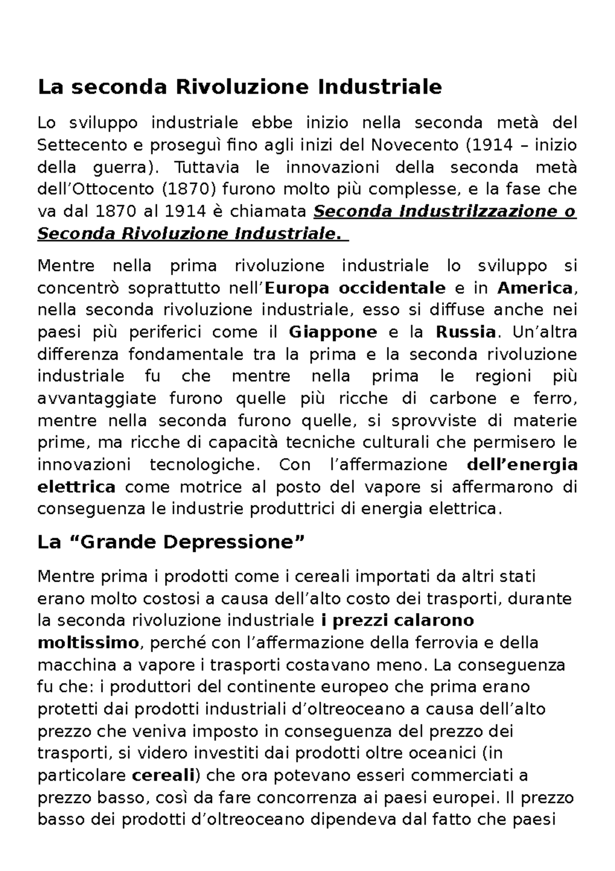 Seconda Rivoluzione Industriale - La Seconda Rivoluzione Industriale Lo ...