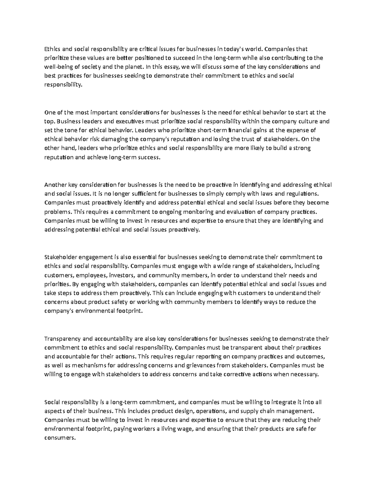 Chapter 2 Part B BUS notes - Ethics and social responsibility are ...