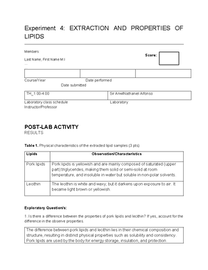 Acid Bases and Buffers Post-Lab Activity - Experiment 1: ACIDS, BASES ...