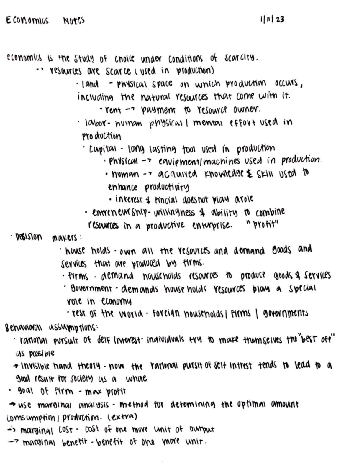 Economics Notes [economics] - Economics Notes economics is the study of ...