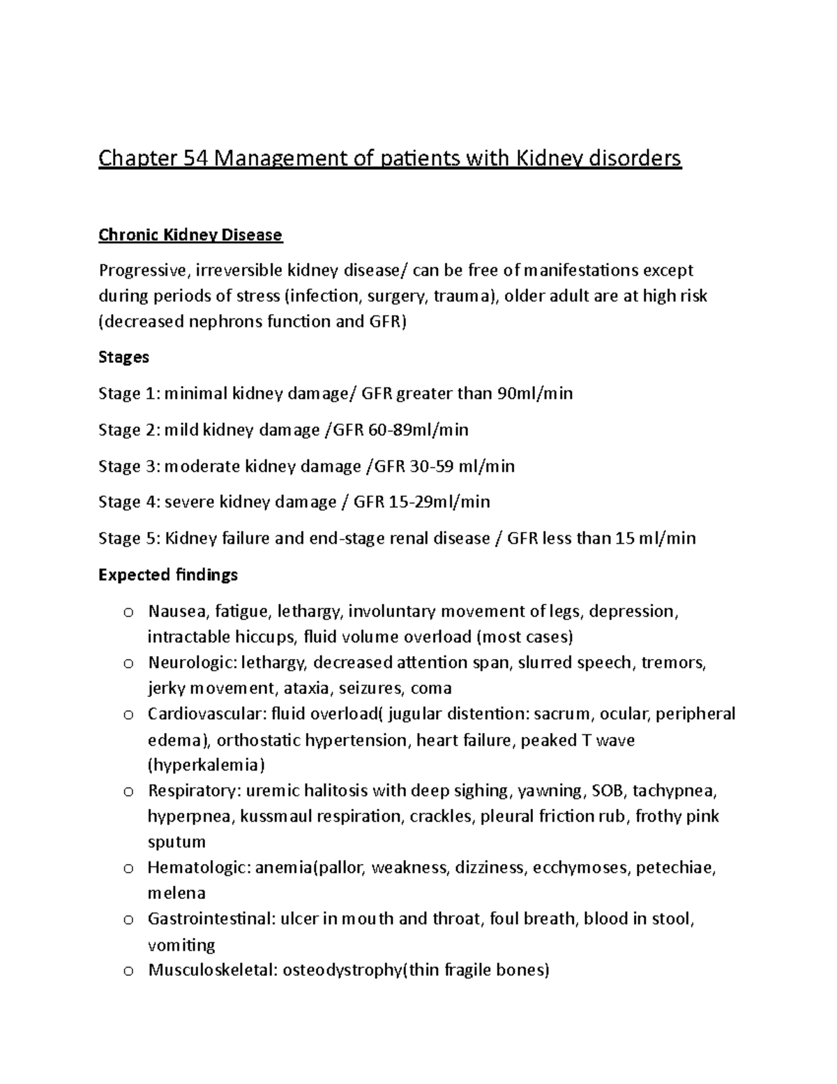 GU(ch.53, 53, 55 summary) - Chapter 54 Management of patients with ...