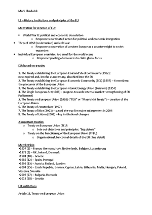 IEC Law Lecture Handout Week 1 202223 - INTERNATIONAL, EUROPEAN AND ...