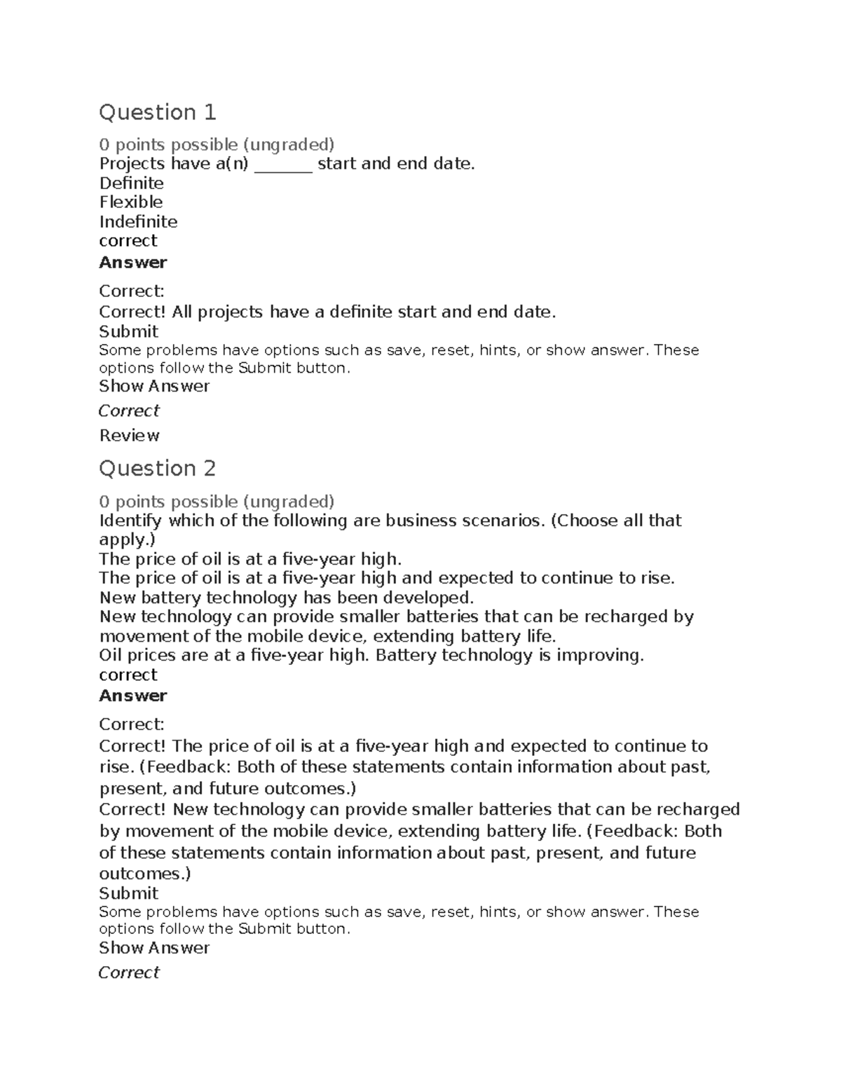Project Management C722 Practice Tests and Quiz from Course Work ...