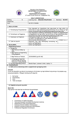 DAILY LESSON LOG - GRADES 1 to 12 DAILY LESSON LOG School: DepEdClub ...