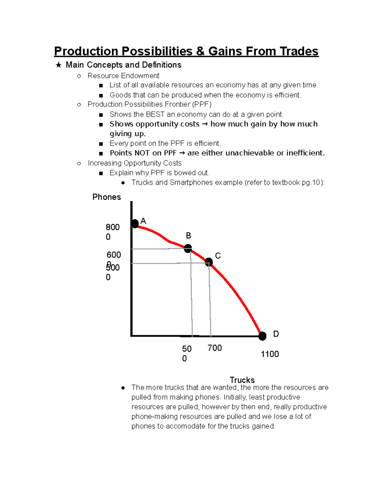 Chapter 2 Notes: Production Possibilities - Production Possibilities ...