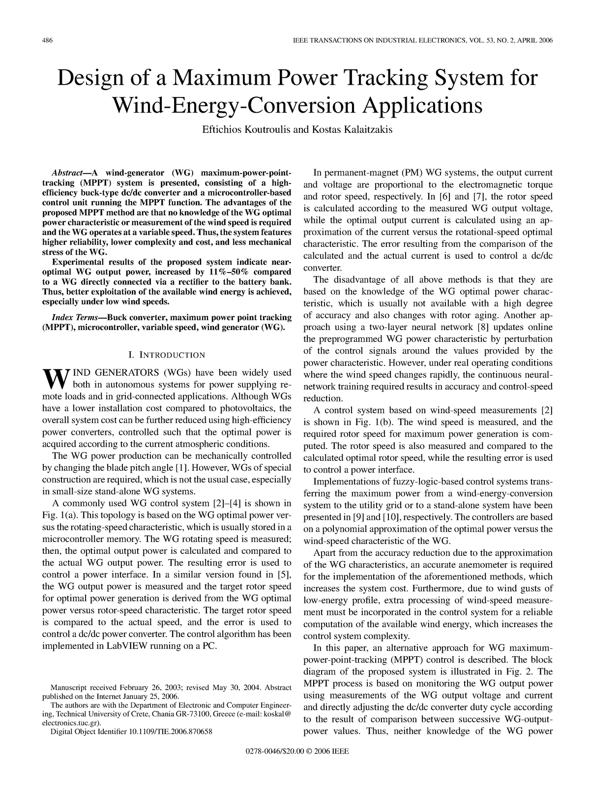 Design of a Maximum Power Tracking System for 486 IEEE TRANSACTIONS