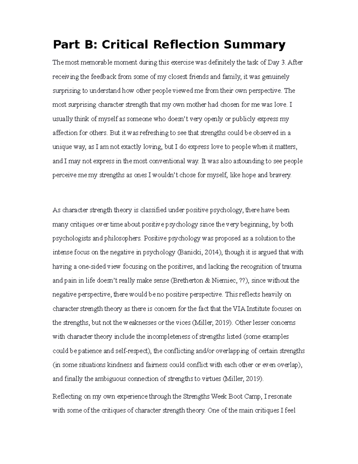 A1 21440 - Assignment 1 Sample - Part B: Critical Reflection Summary ...