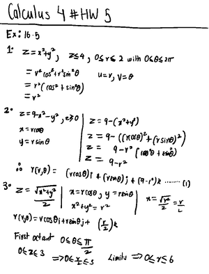 Note 31 Jan 2024 - HW 9 - Calculus 4 HW 2 one 14 br 11 In City pointis ...