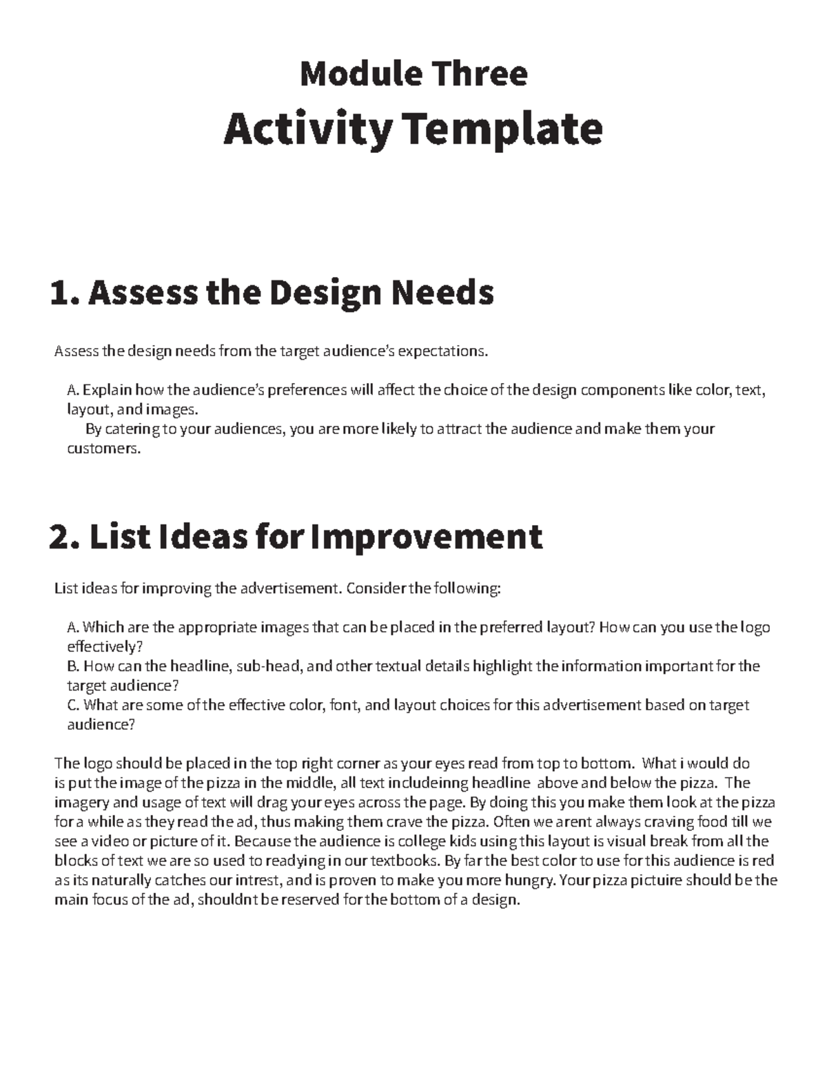 GRA 280 Module Three Activity Template- courtney cook - Module Three ...