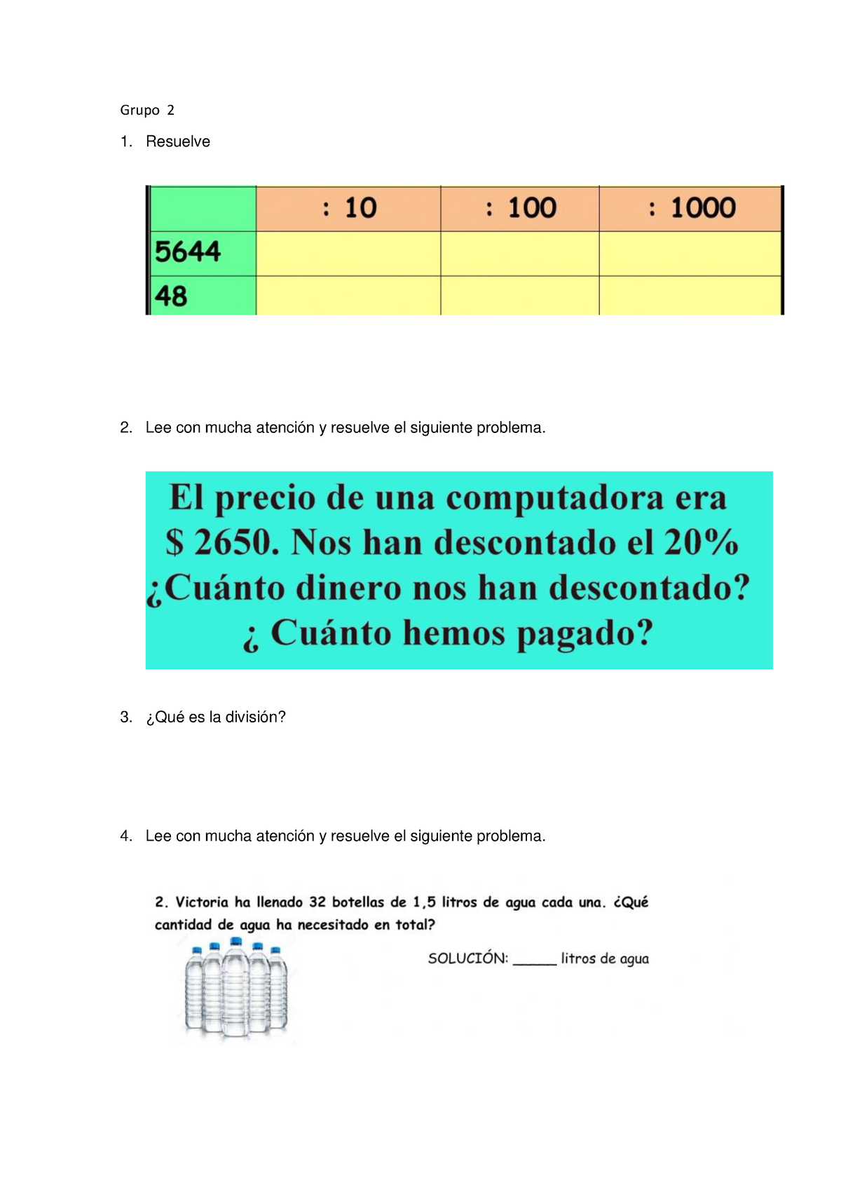 Grupo 2 - Sda - Grupo 2 1. Resuelve Lee Con Mucha Atención Y Resuelve ...