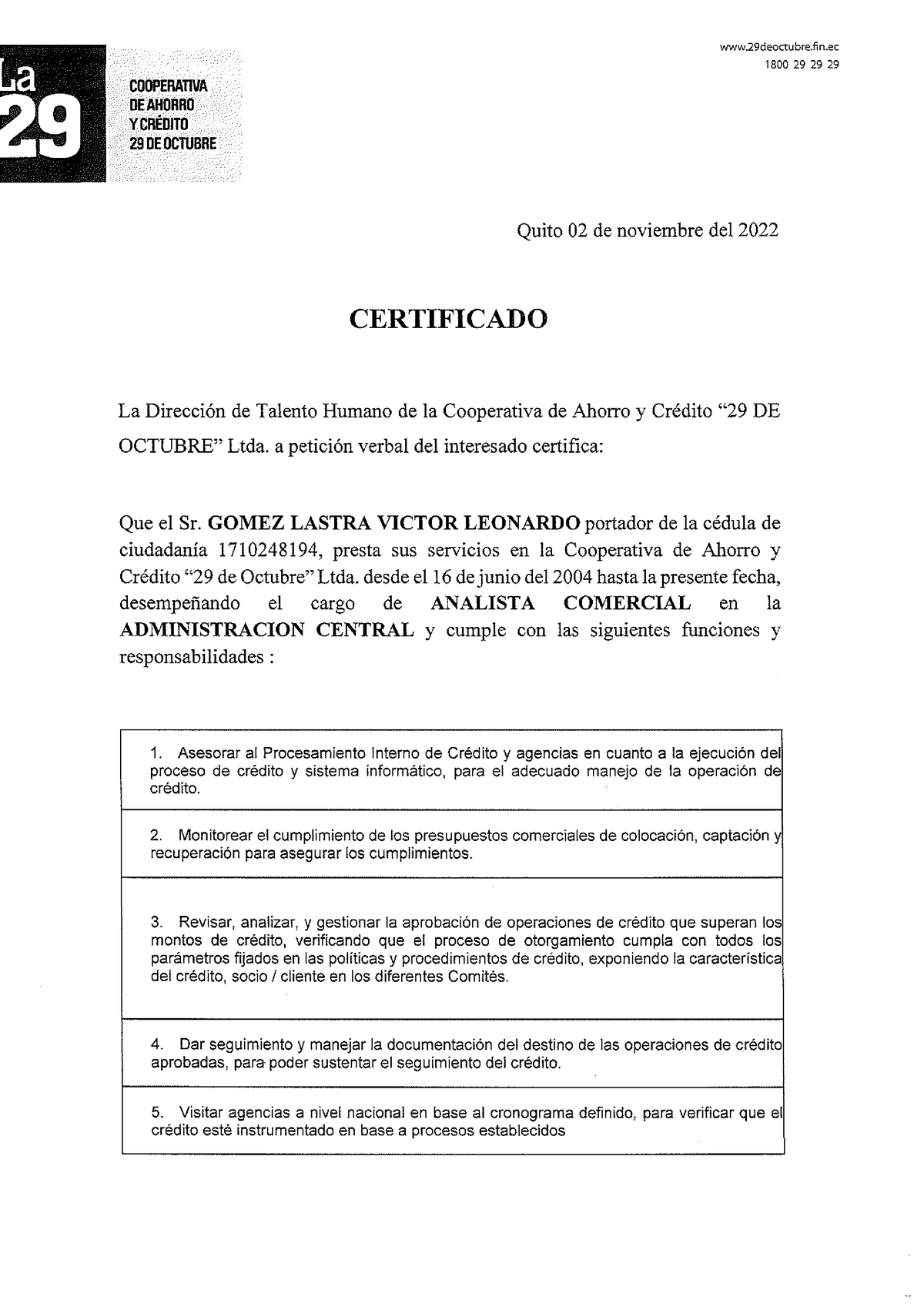 Certificado Laboral De Funciones Iess Tiempo De Servicio Y Copia De