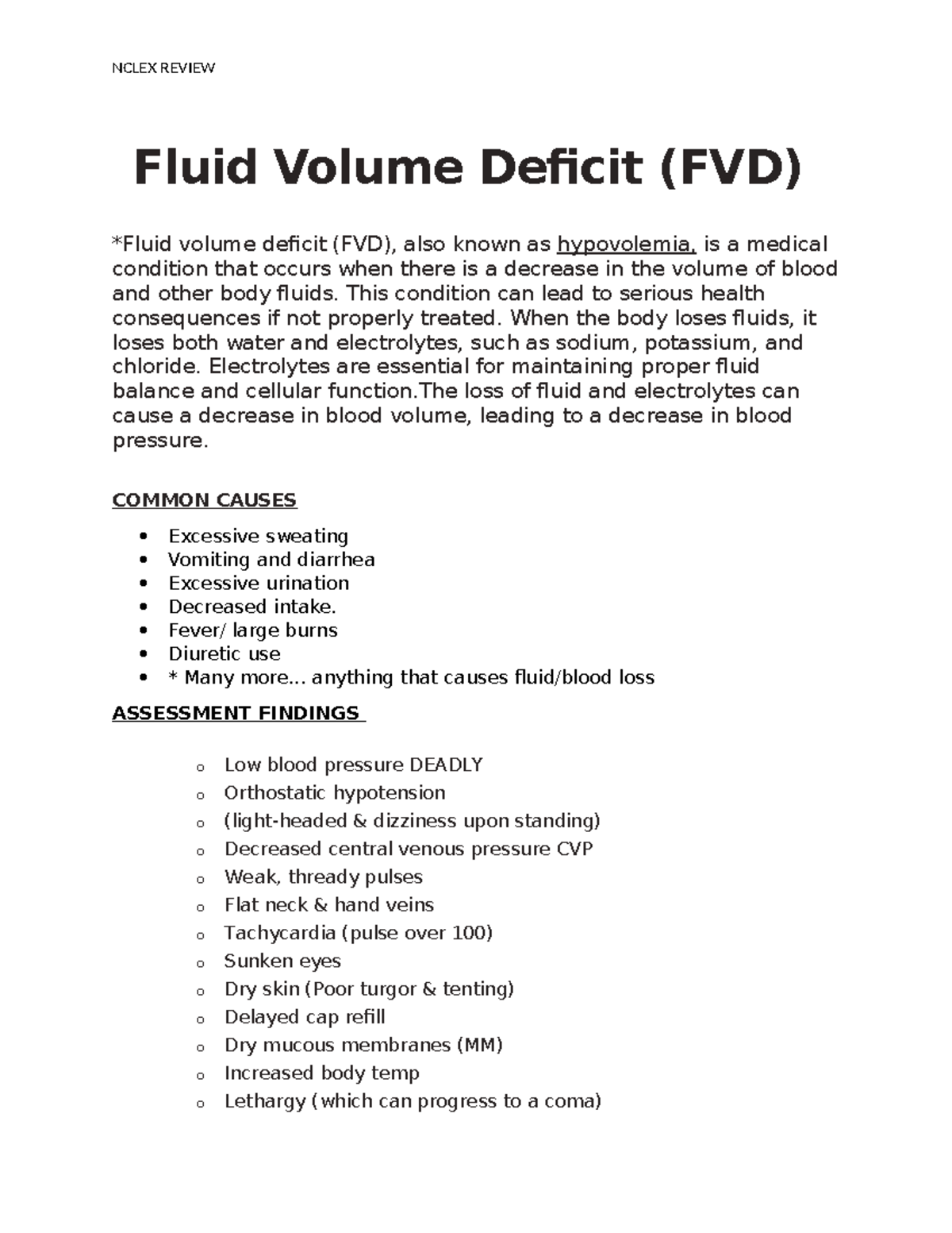 Fluid Volume Deficit: Spotting The Signs & Saving Lives - 1s0jc7x