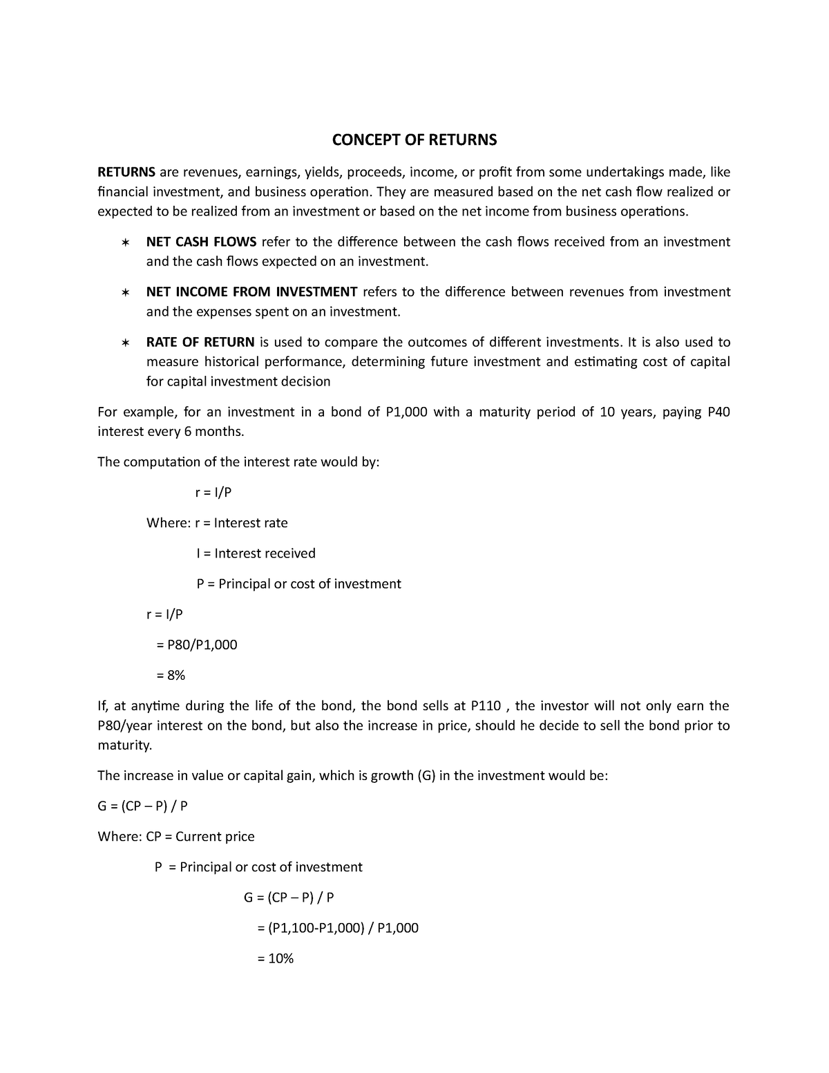 chapter-6-concept-of-returns-in-capital-markets-concept-of-returns