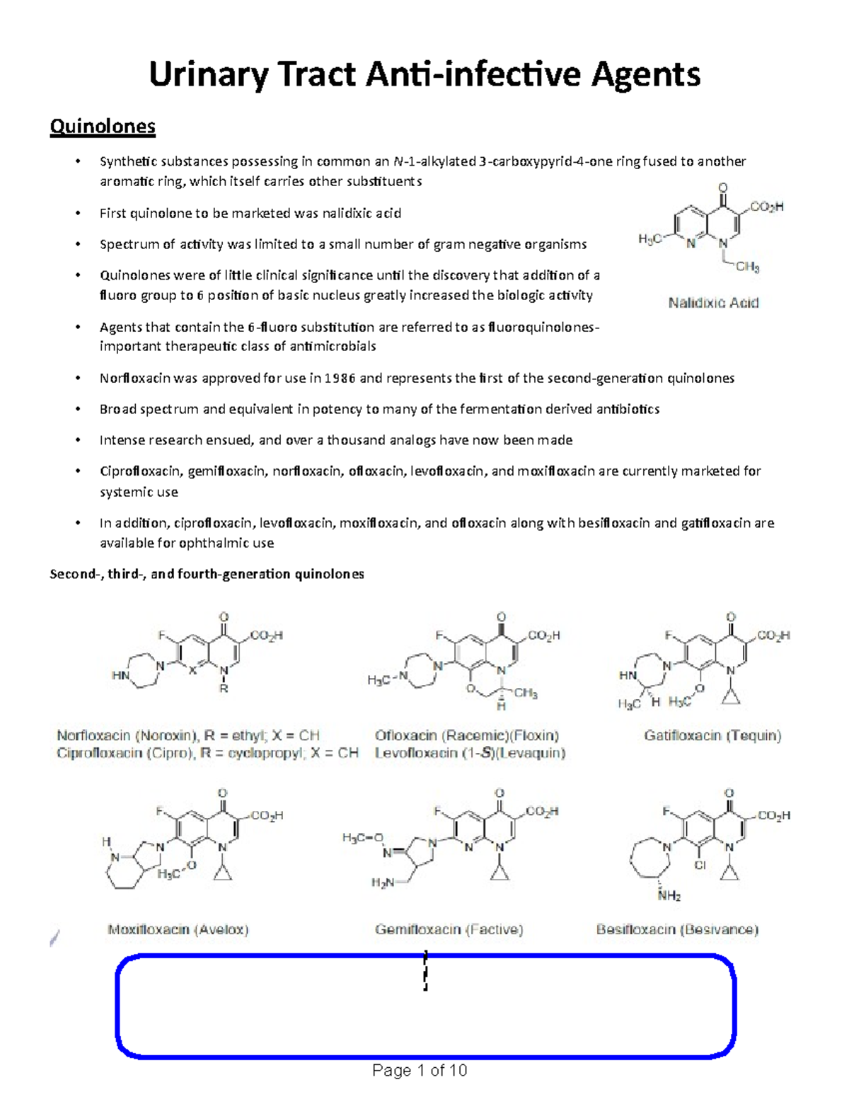 Chapter - 44 Urinary Tract Anti-infective Agents - Page 1 Of 10 Urinary ...