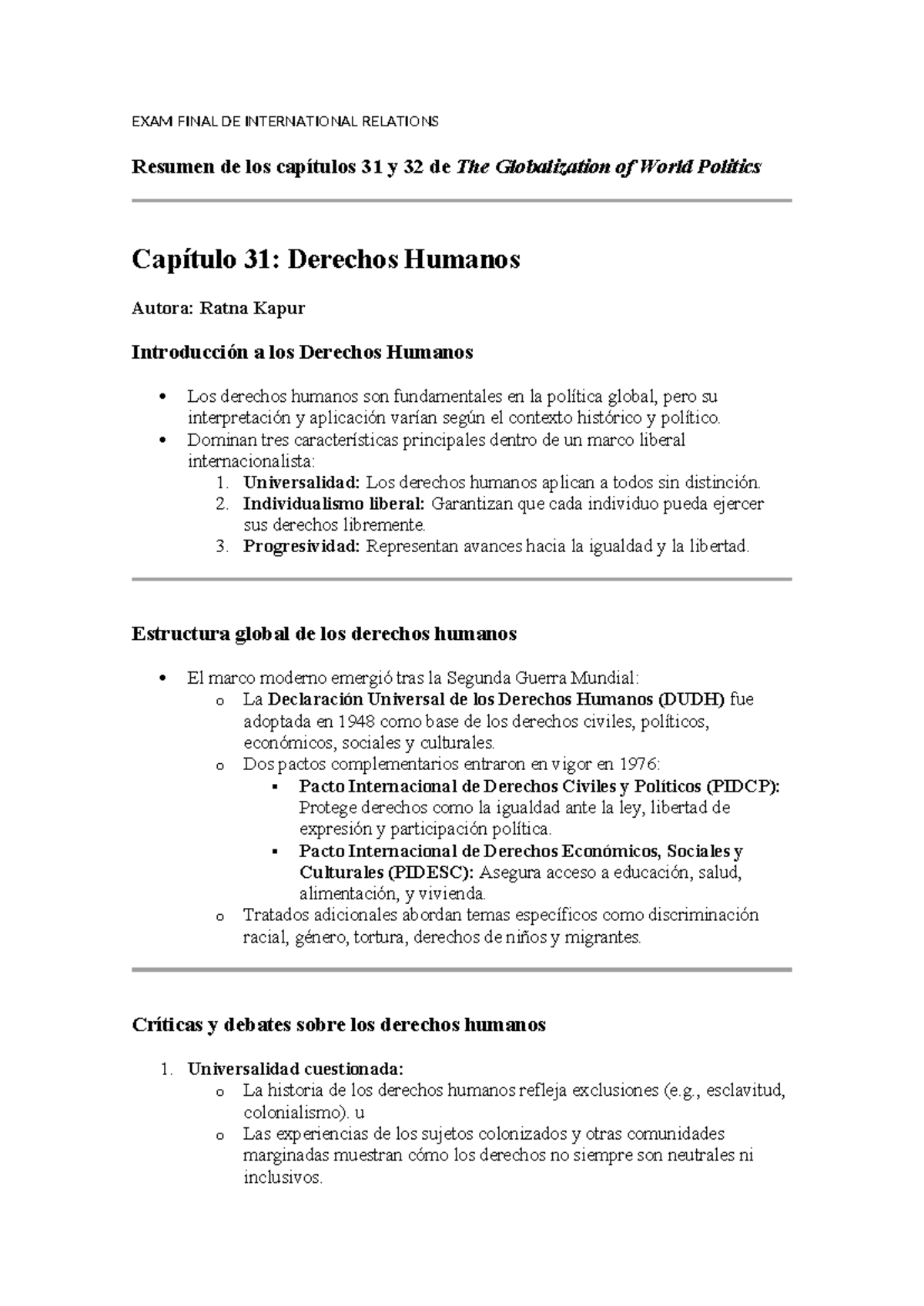 EXAM Final DE International Relations - EXAM FINAL DE INTERNATIONAL ...