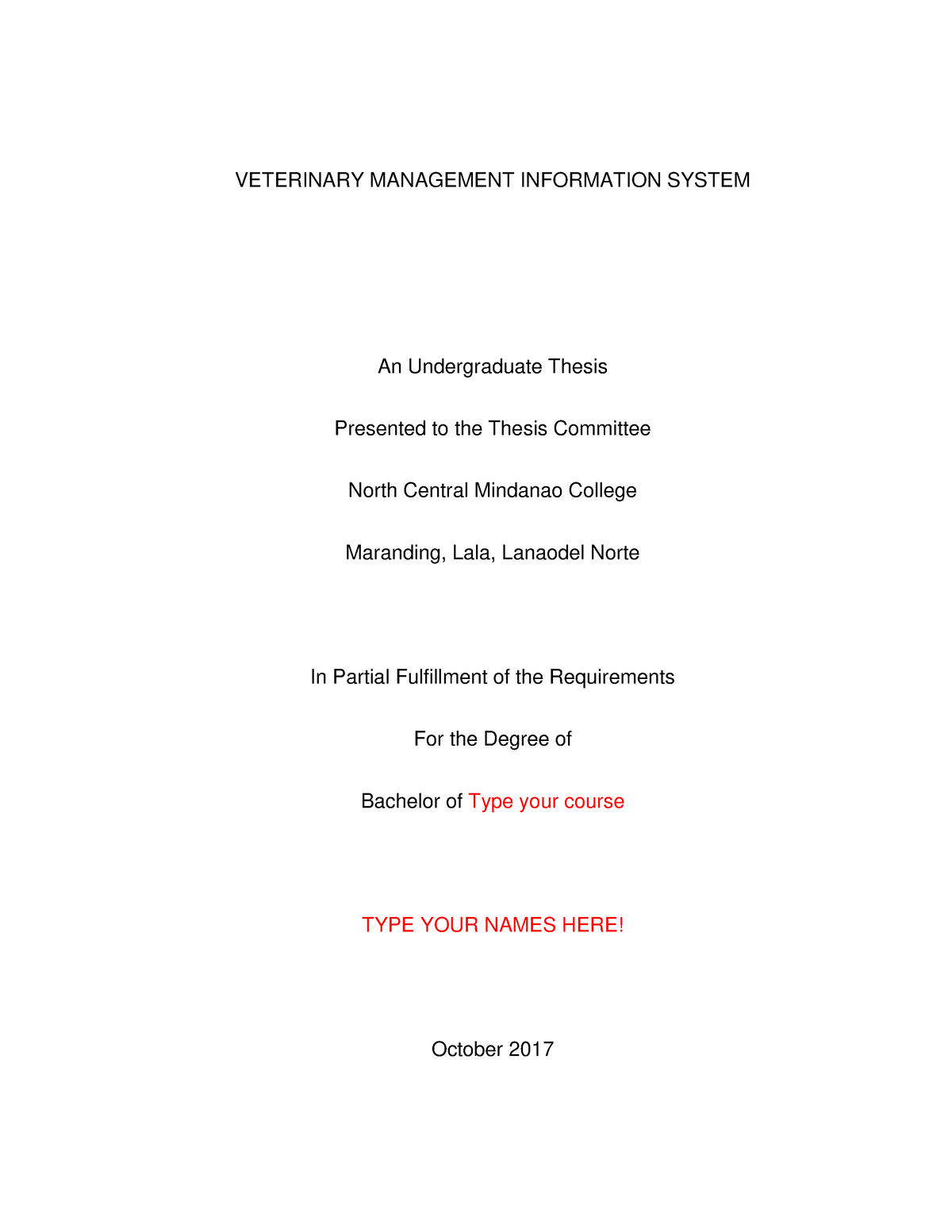 veterinary clinic management system thesis