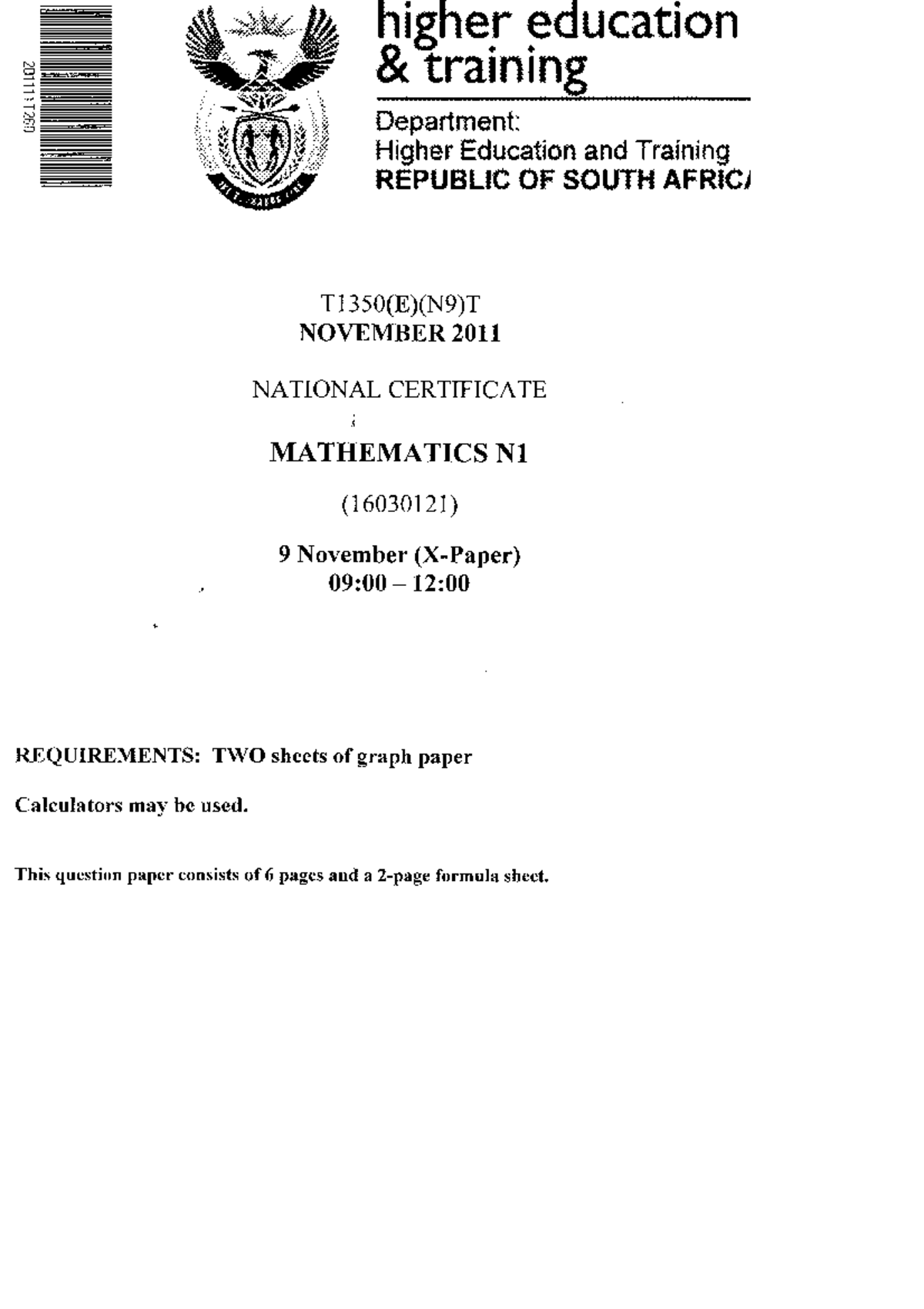 Mathematics n1 x-paper - Mathematics for business - Studocu