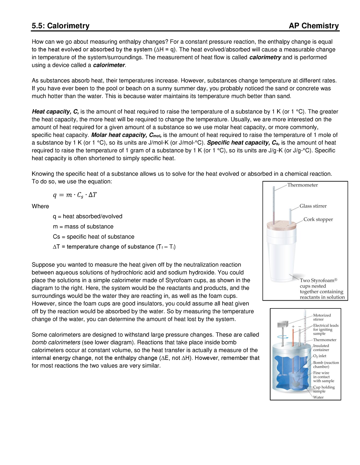 Calorimetry chem 5 Calorimetry AP Chemistry How can we go about