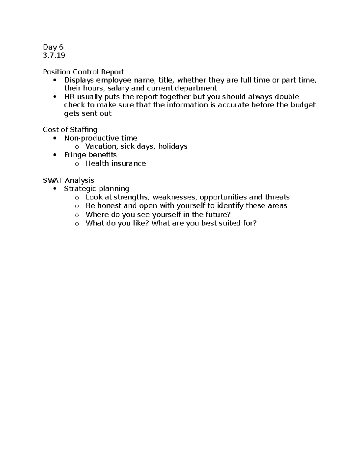 Day 6 - Lecture notes 6 - Day 6 3. Position Control Report Displays ...