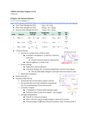 CHEM-11B Notes 11-13 - Claudia Novack, Spring 2022 - CHEM-11B Notes ...