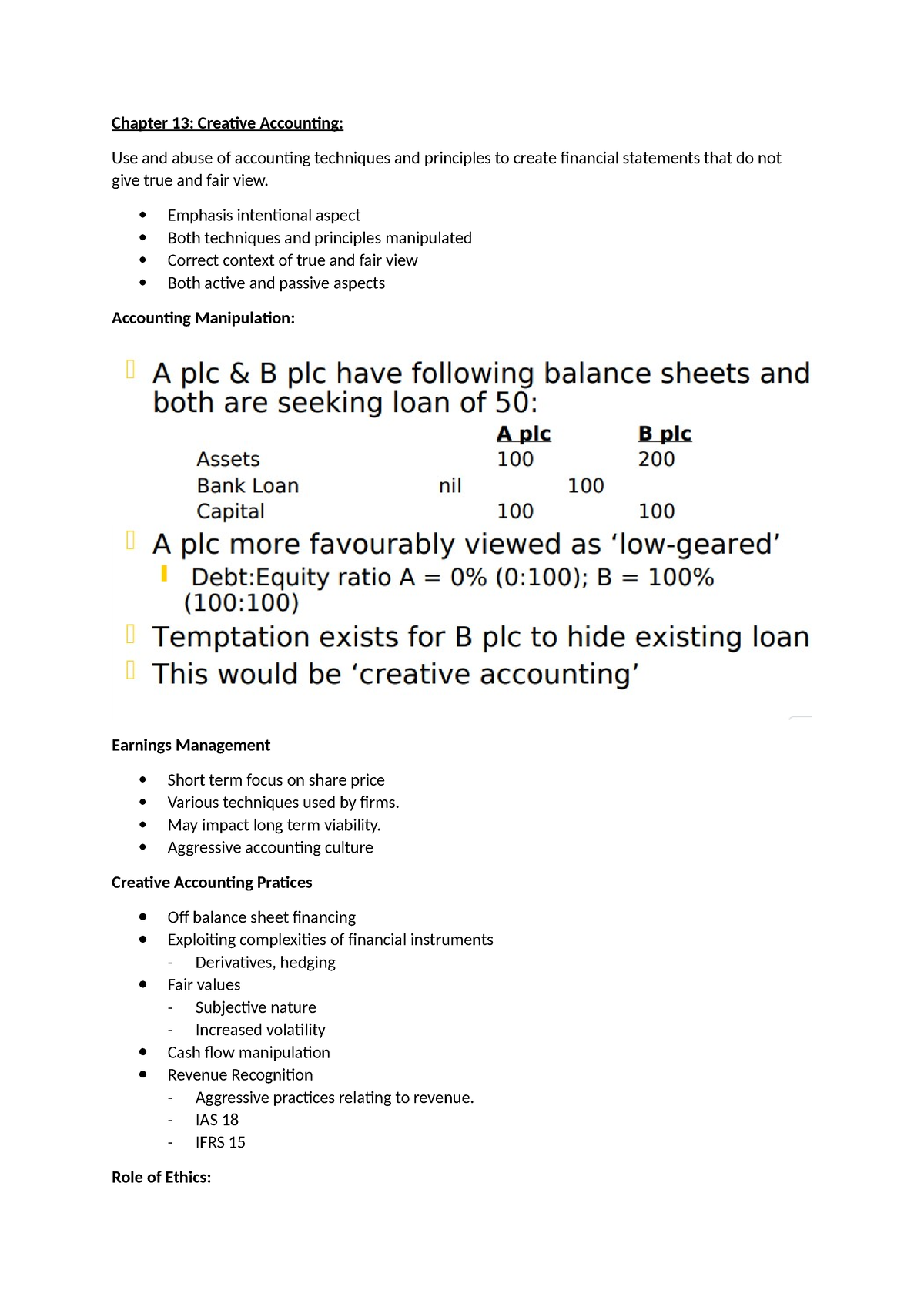 Chapter 13- Creative Accounting - Chapter 13: Creative Accounting: Use ...