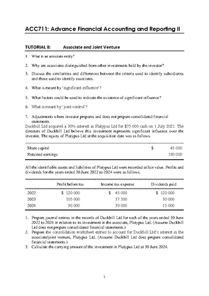 ACC711 Test 1 Sem 2 23 - Advanced Accounting Test 1 - ACC711 – Advance ...