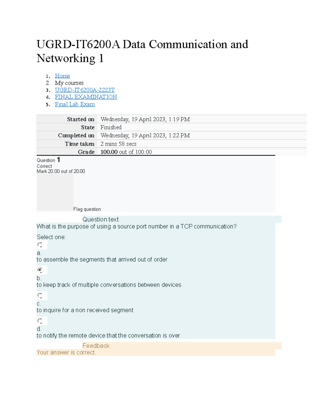 UGRD-IT6200A Data Communication And Networking 1 Final Lab Exam - UGRD ...