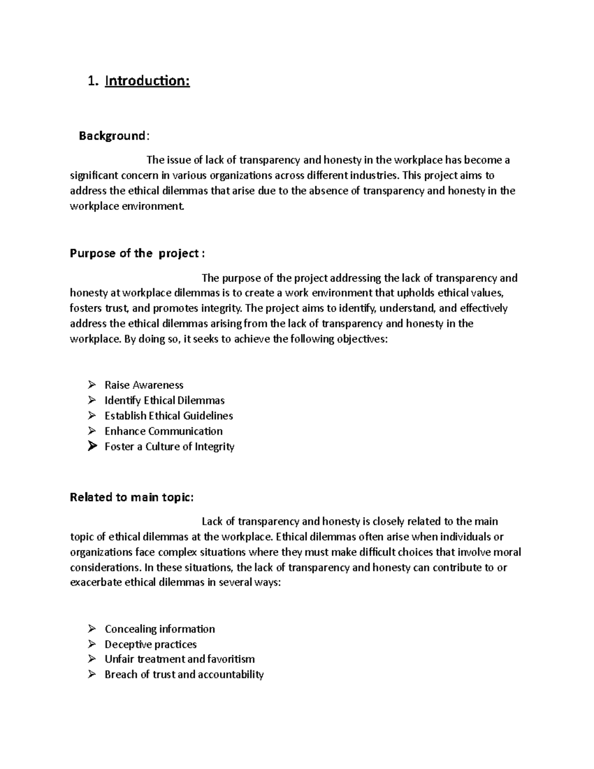 Islamic project - Helpfull for your - 1. Introduction: Background: The ...