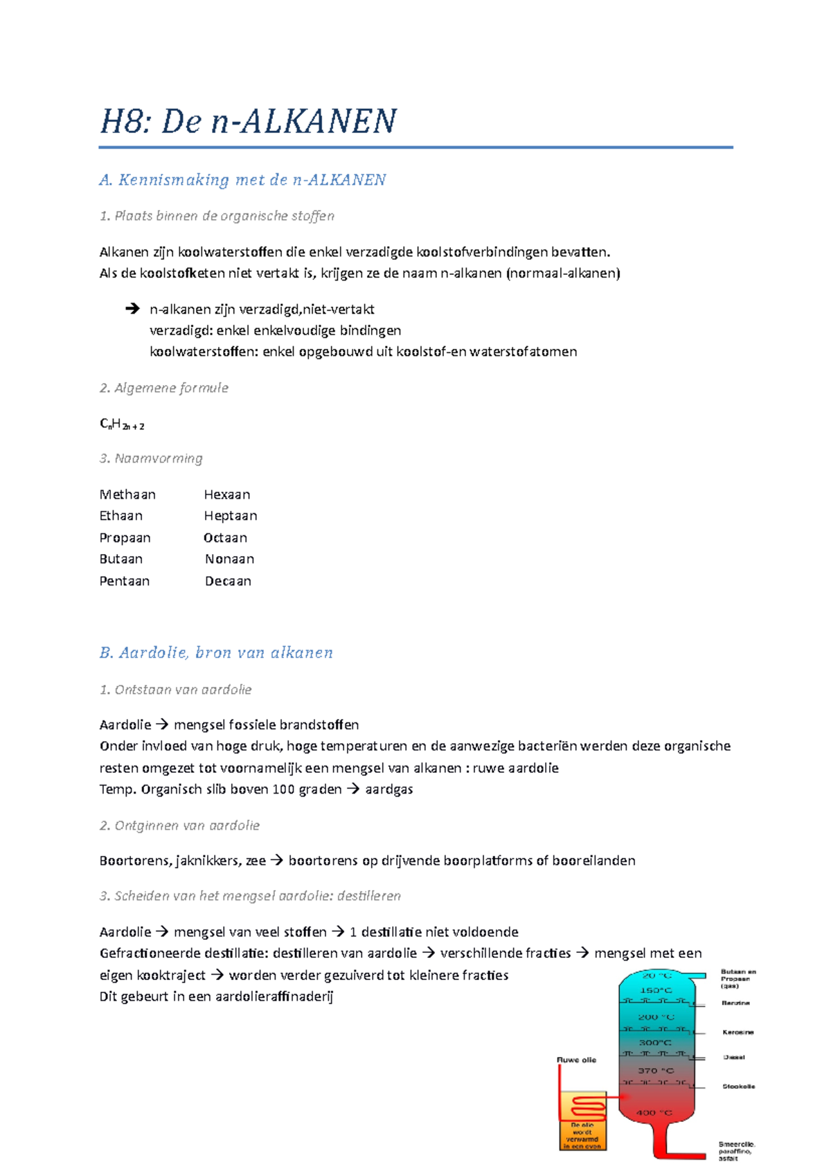 Chemie n-alkanen - H8: De n-ALKANEN A. Kennismaking met de n-ALKANEN ...