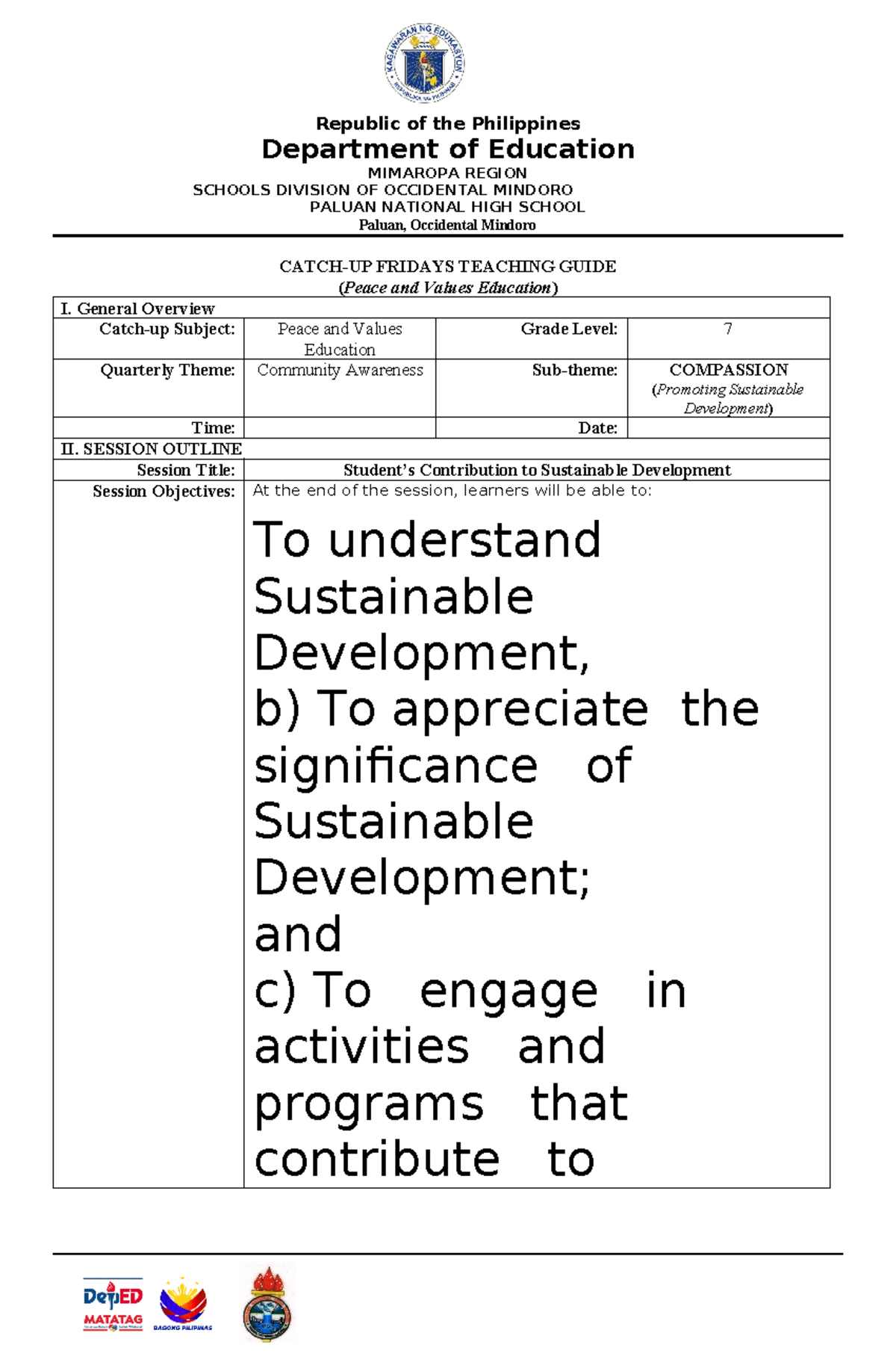 Promoting sustainable development(students contribution) - Republic of ...