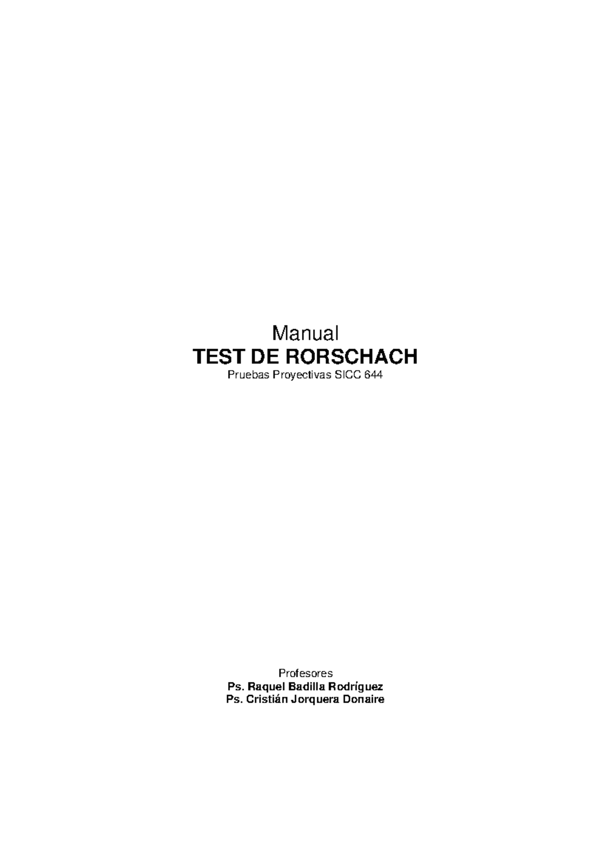 Manual TEST DE Rorschach 644 - Manual TEST DE RORSCHACH Pruebas ...