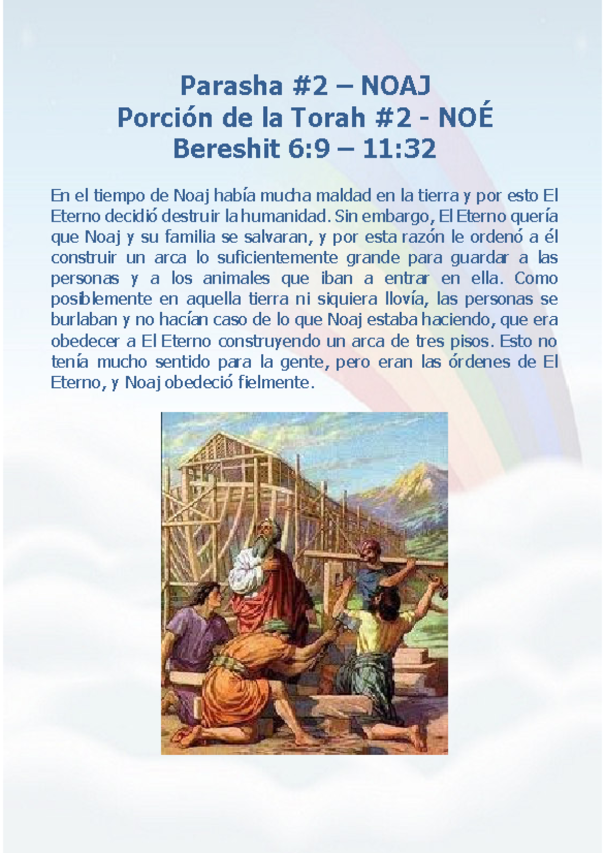 02-Noaj-Folleto - Noe camino con Dios - Parasha #2 – NOAJ Porción de la ...