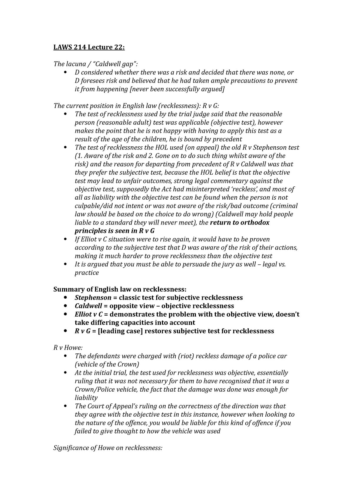 LAWS 214 Lecture 22 - LAWS 214 Lecture 22: The lacuna / “Caldwell gap ...