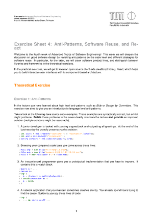 Exercise Sheet 05 - Exercises for Advanced Topics of Software ...