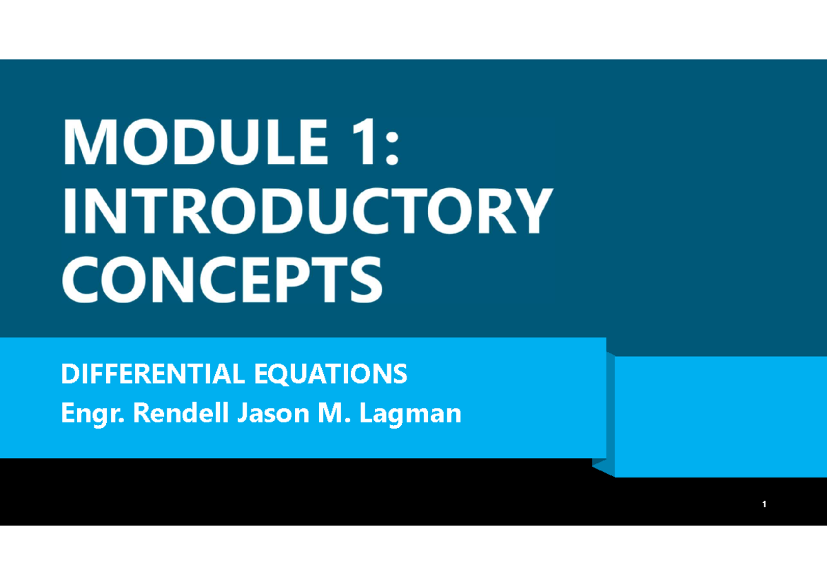 M1 L1.1-1.2 CE 2105 Module 1.1 1.2 Lecture Video Notes - DIFFERENTIAL ...