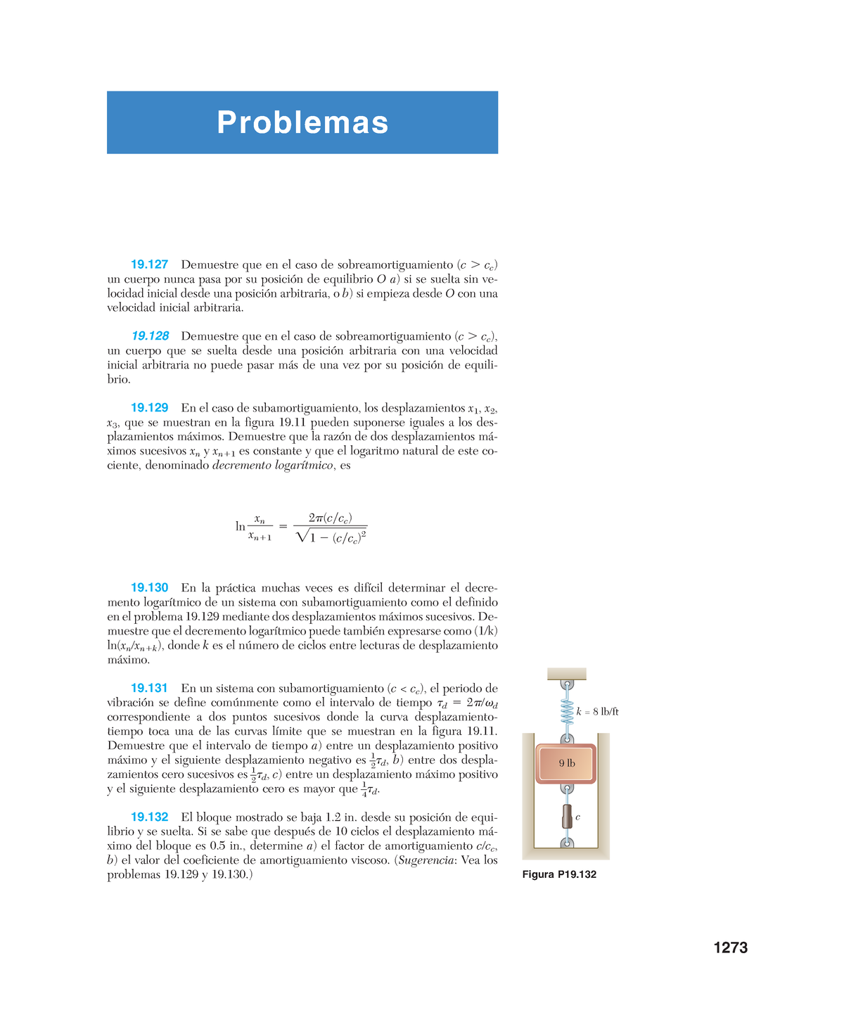 Serie De Ejercicios 2 Vibraciones - 1273 Problemas 19 Demuestre Que En ...