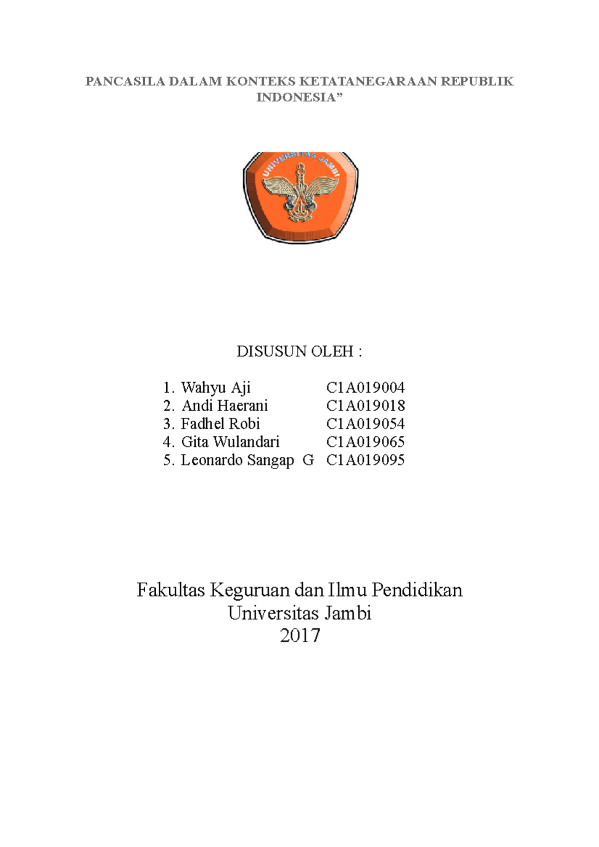 Pancasila Dalam Konteks Ketatanegaraan Republik Indonesia - PANCASILA ...