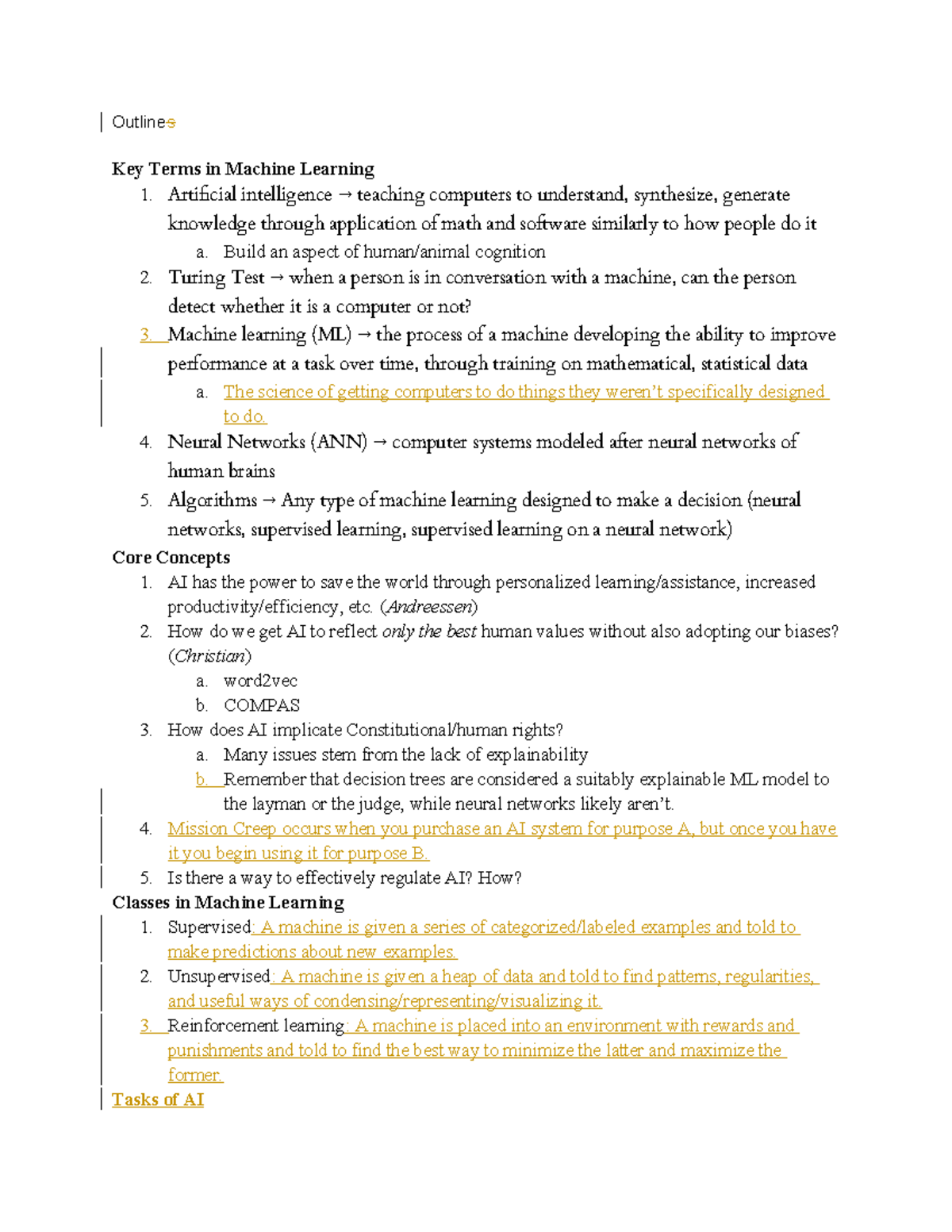 AI & The Law - Georgetown Law - Prof Paul Ohm - Outlines Key Terms in ...
